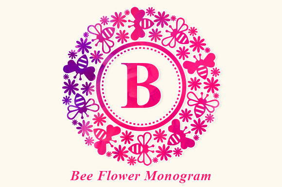 Bee Flower Monogram Font
