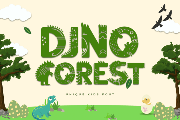 Dino Forest: A Prehistoric Font for Creative Projects