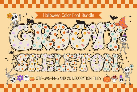 Groovy Skeleton Font for Halloween Design