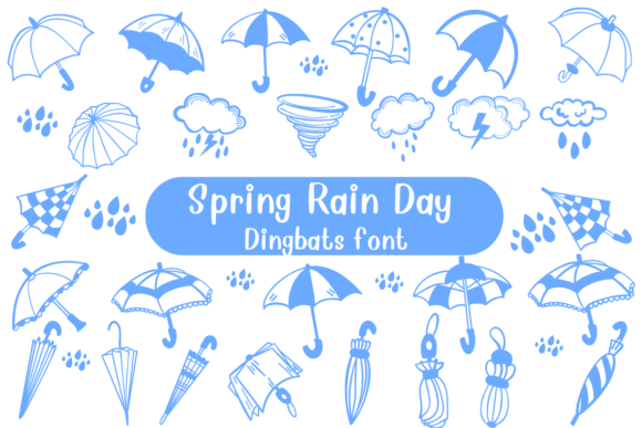 Spring Rain Day Font: Playful Dingbat Charm